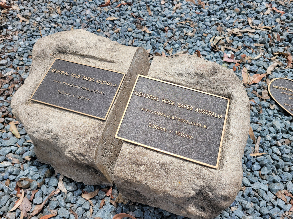 Duel Memorial Rock Urn ( 2 separate urns in one rock ) 1794